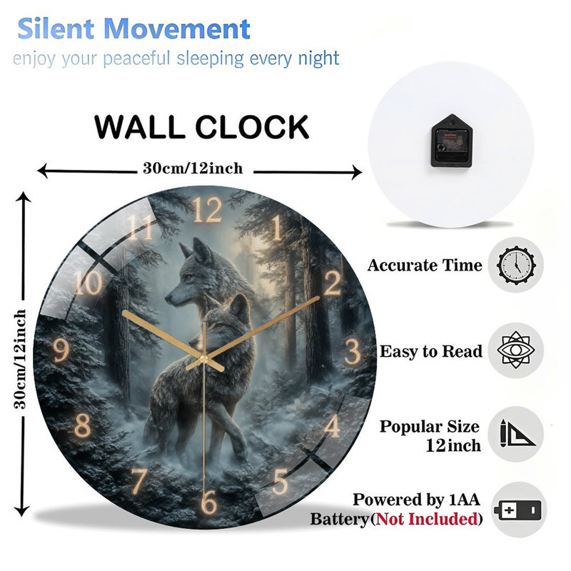 Horloge murale en verre 12 po