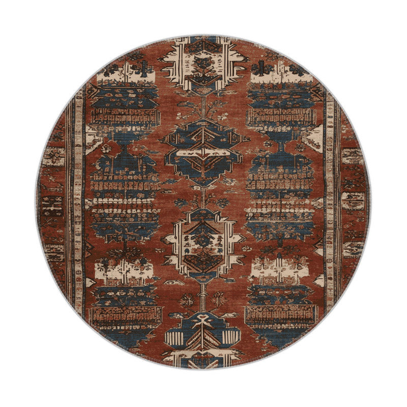 Tapis turc intérieur et extérieur noir, Rond 5 pi