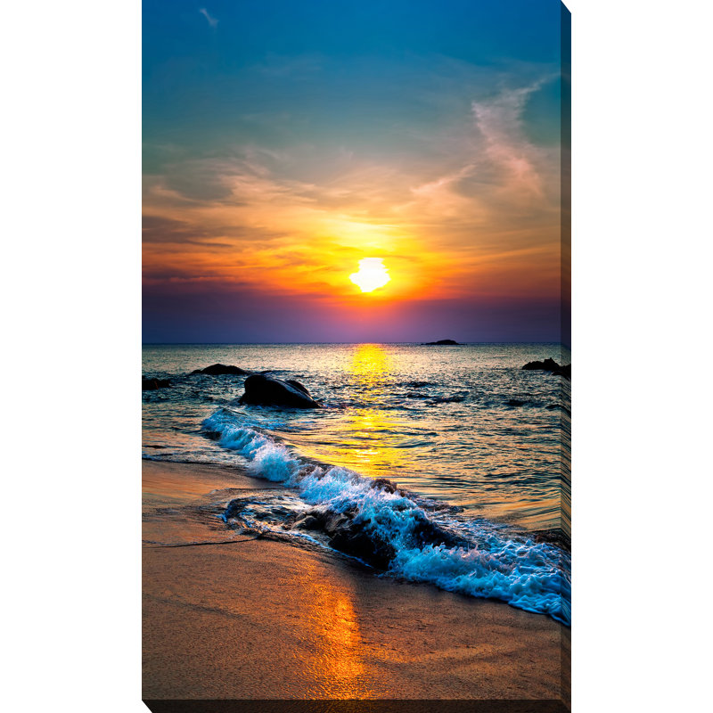 « coucher de soleil », reproduction de photo sur toile splendore 3, H 48 po x l 28 po x P 1,5 po