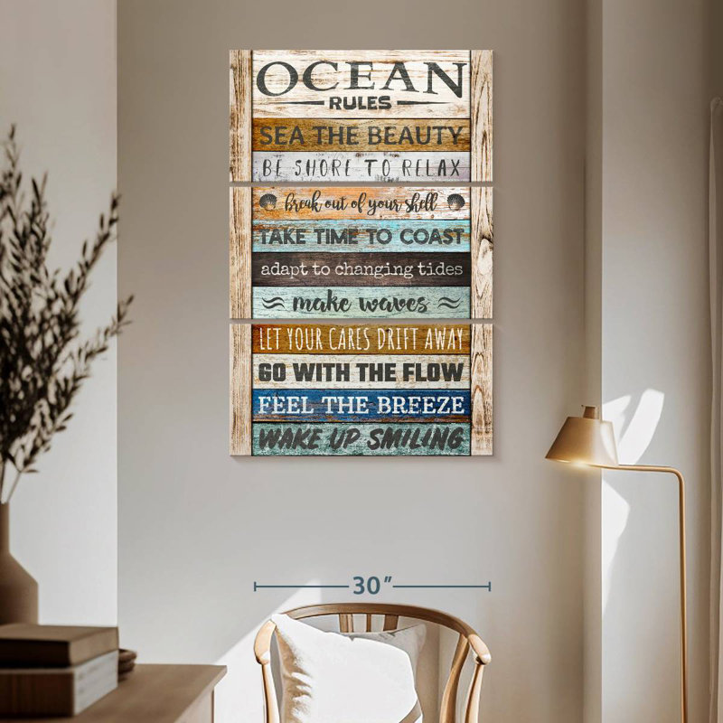 Kema Ocean Rules Typography, 65" H x 42" W