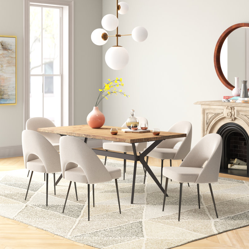 Etna 6-Person Solid Wood Trestle Dining Set