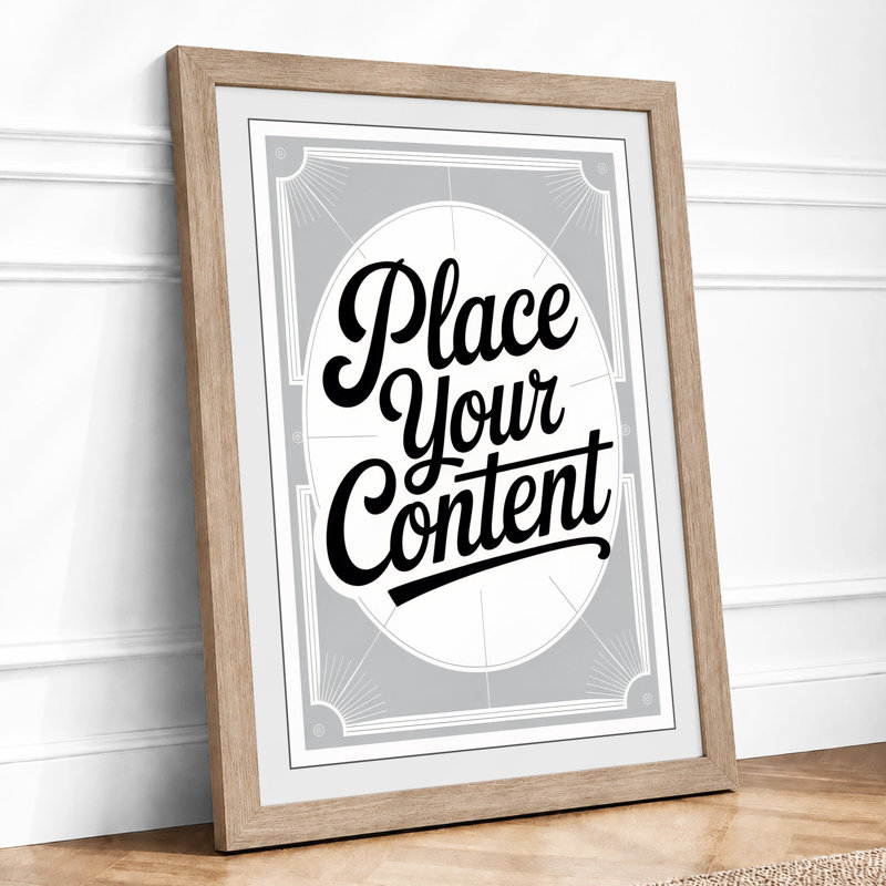 Elegant Script Template Art Deco - Print, Oak, A4 - 29.7 x 21.0 cm