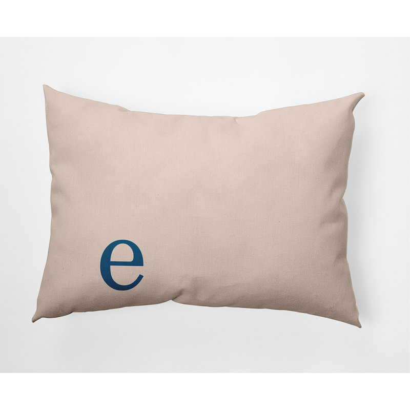 Coussin décoratif intérieur / extérieur Modern Monogram, Beige / bleu