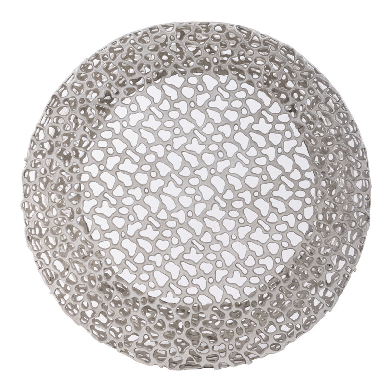 Table basse de style moderne 32 po en métal argenté argenté, Argent