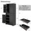 Armoire de cuisine autoportante avec 3 tiroirs coulissants et tablettes de porte réglables?-1639441318