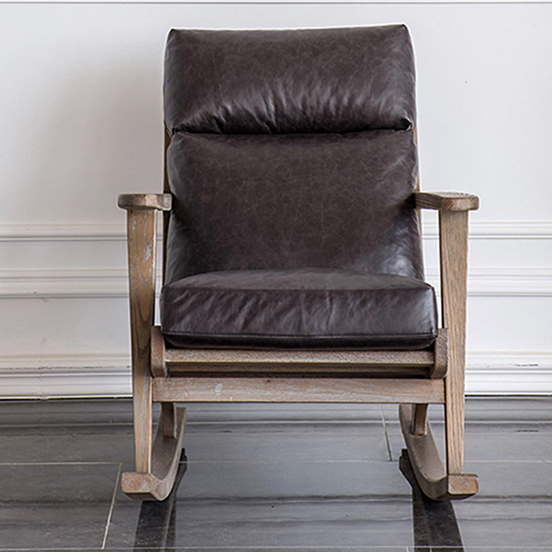 Quality solid oak rocking chair, Black, Dark Brown