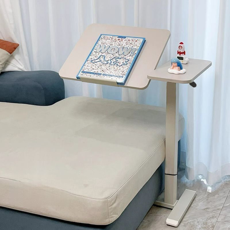 Table mobile réglable au-dessus du lit, plateau inclinable, plateau latéral, base robuste, idéale pour le chevet