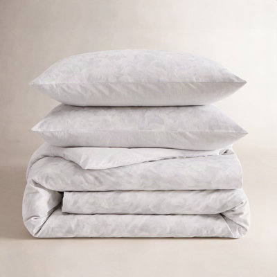 Vera Wang Nebulous Flower Cotton Reversible Grey Comforter Set