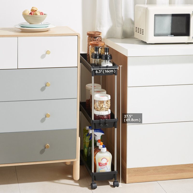 3.62cm H x 6.38cm W Book Cart, Black