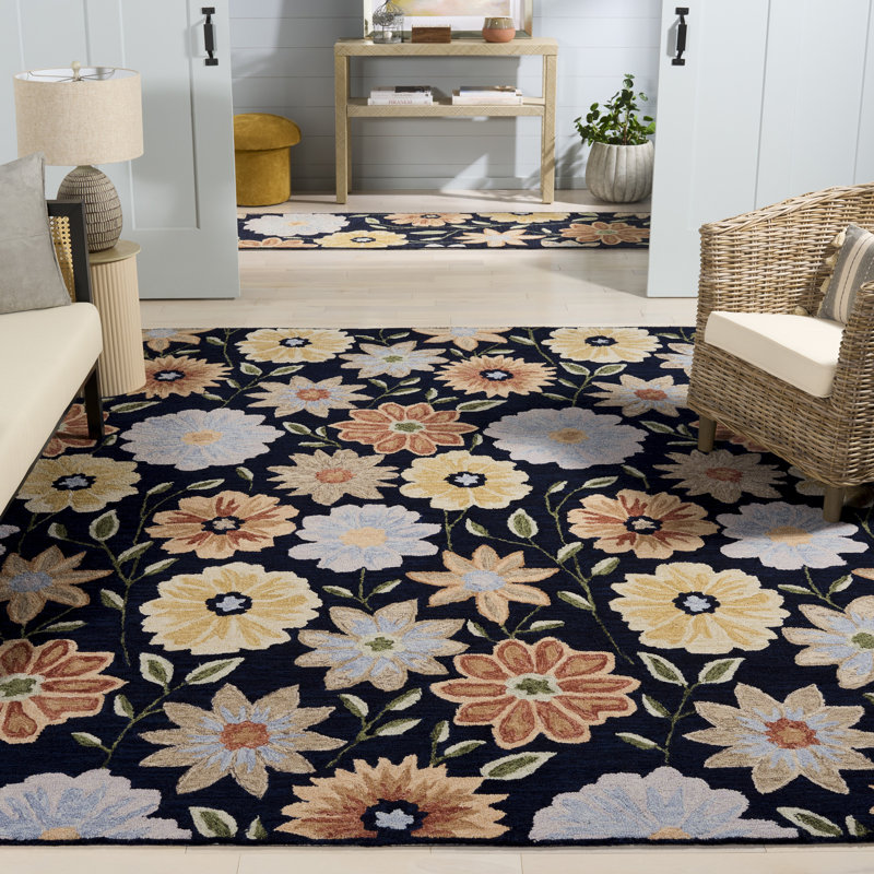 Jardin Hand Tufted Wool Floral Indoor Rug, Rectangle 8' x 10'