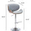 Tabouret de bar rotatif à hauteur réglable avec siège et dossier courbés Modern