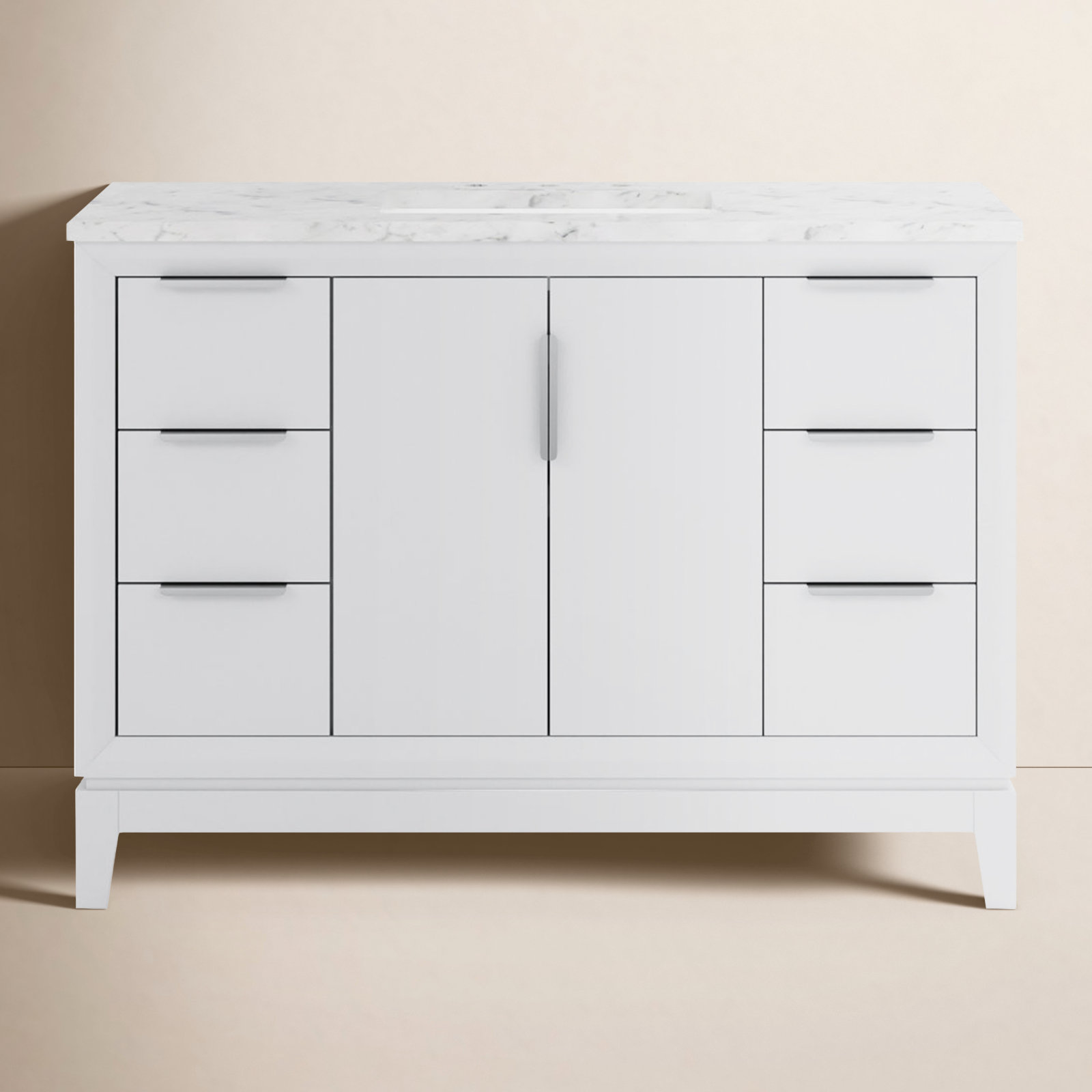 Belmar 48" Single Bathroom Vanity Set, White, Chrome