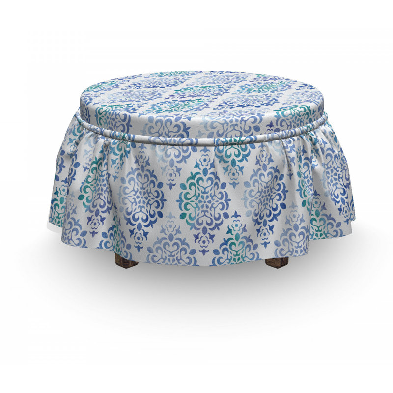 Ensemble de housse pour repose-pieds à coussins carrés 2 pièces marocain element