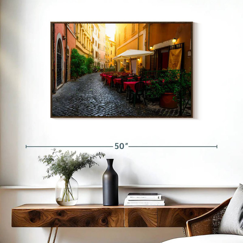 Bistro Trastevere, 37 po x 25 po, Cadre flottant en noyer