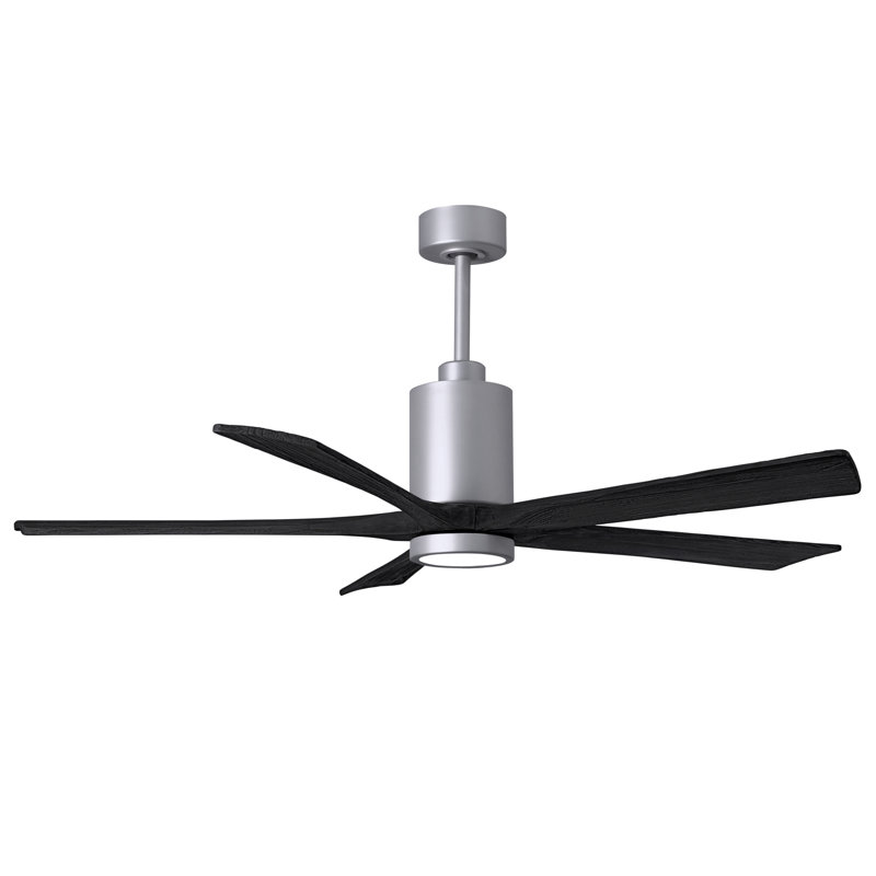 Patricia LED Downrod Ceiling Fan, Brushed Nickel, Matte Black