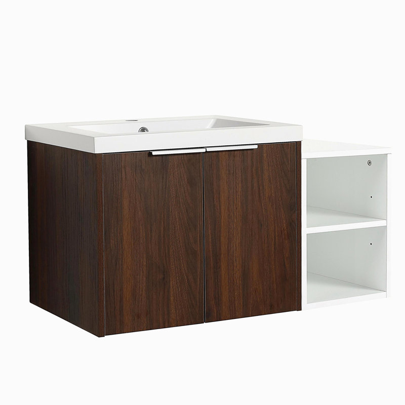 Armoire de salle de bain à porte à fermeture en douceur de 36 pouces avec rainure, petite tablette de rangement et armoire combinée