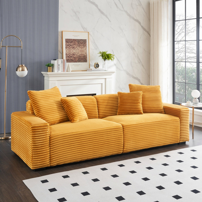 Canapé avec 4 coussins décoratifs pour appartement, salon
