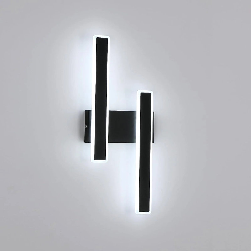 Breonda LED Flush Mounted Sconce, 6500K, Matte Black