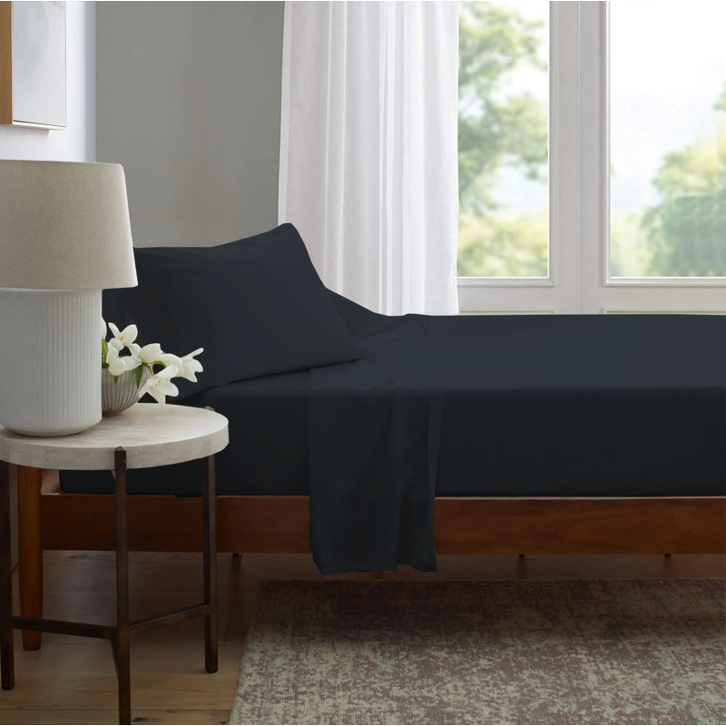 Ensemble de draps-housse rafraîchissants 100% eucalyptus Lyencell TENCEL ™ Delara - Doux, soyeux et respirant, Fog