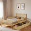 Lit plateforme en bois avec garde-corps et 2 tiroirs de rangement-323029540