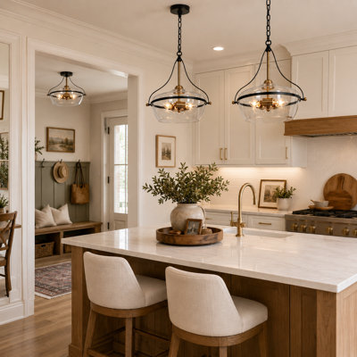 Marrina 3-Light Medium 14" Dome Kitchen Island Pendant Light