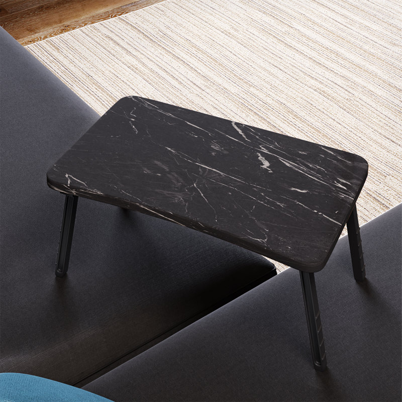 InterGo Foldable Table, Portable Laptop Desk, Bed Table Tray Breakfast And Computer Stand in, Black Marble