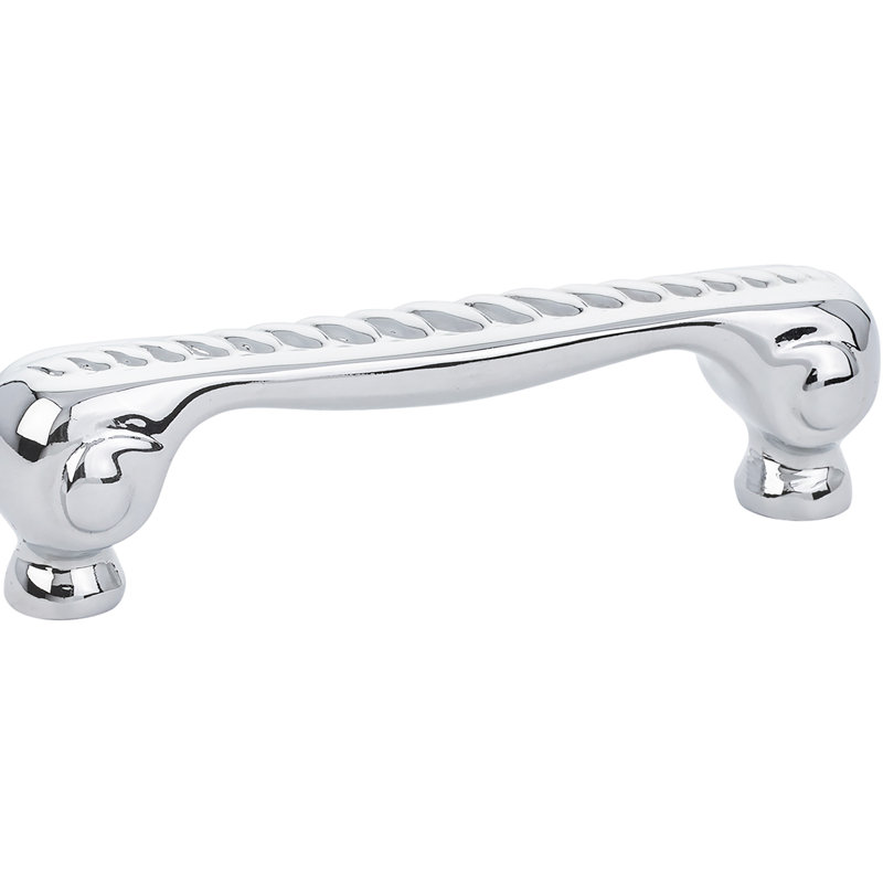 Poignée arche 4 po en corde, Chrome poli, 3.5"