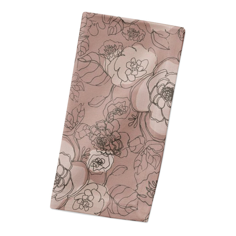 Floral 10" Rectangular Napkin, Pink