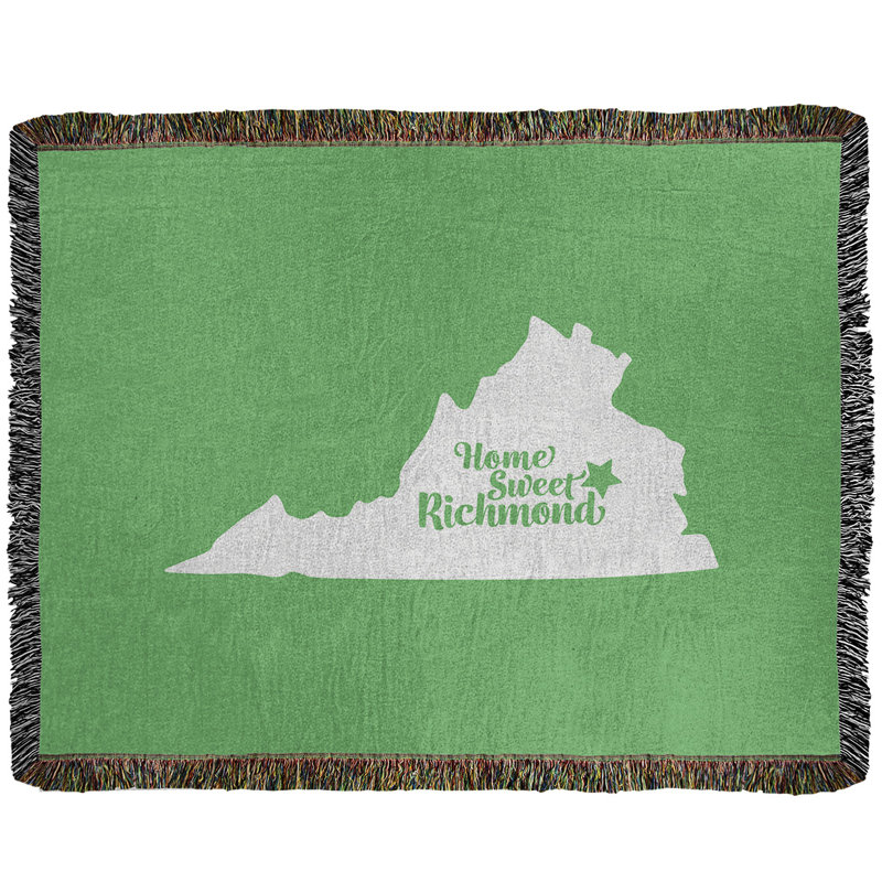Hand Woven Throw Blanket, 50" W x 60" L, Green