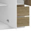 Armoire 6 portes en bois avec 4 tiroirs à l'intérieur, tablettes, rail suspendu