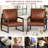 25" Wide Mid Century Faux Leather Tufted Back Accent Chair with Metal Farme-2139738211