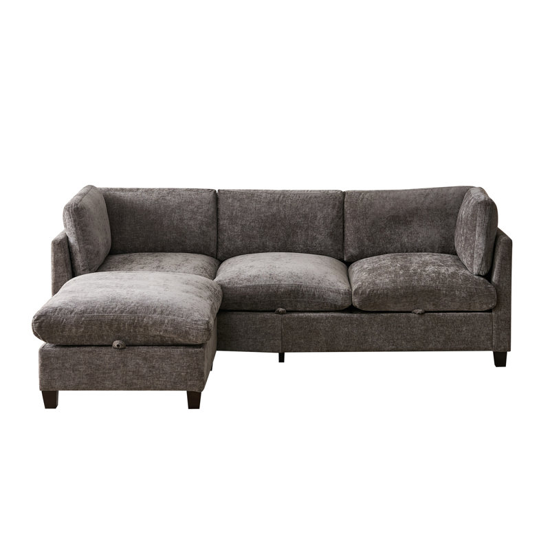 Multifunctional Sectionals With Storage, Chenille, Modern L Shape Sofa For Home