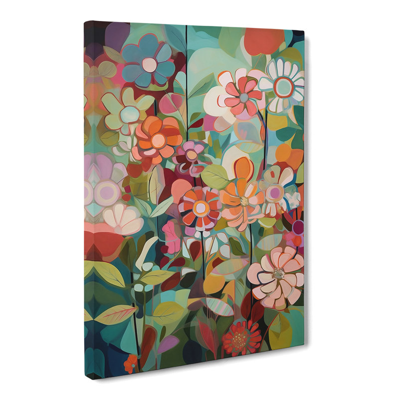 Gesele Floral Flowers Retro Vol.11 - Wrapped Canvas, 50cm H x 35cm W x 3cm D