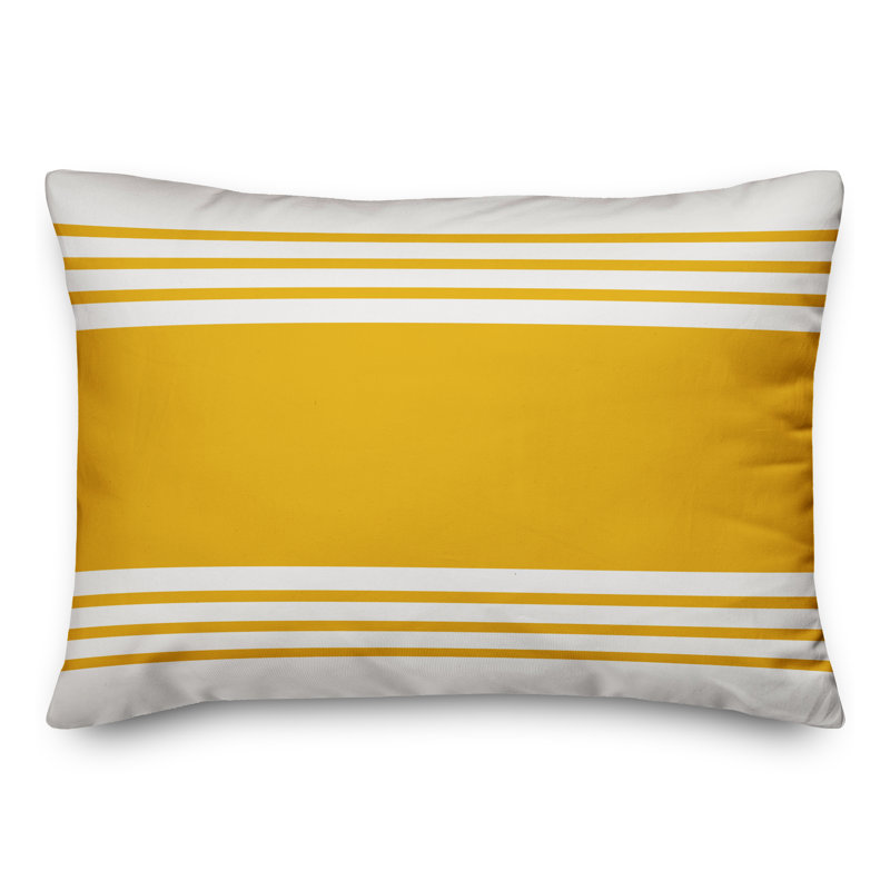 Farmhouse Striped Throw Pillow, Yellow/White