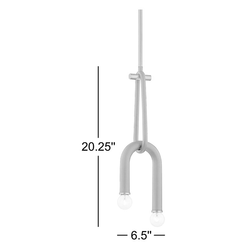 Luminaire suspendu unique à 2 lumières Rhea, Laiton vieilli