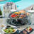 Balcom 8 Seat Round Rattan Fire Pit Dining Set - with Lazy Susan