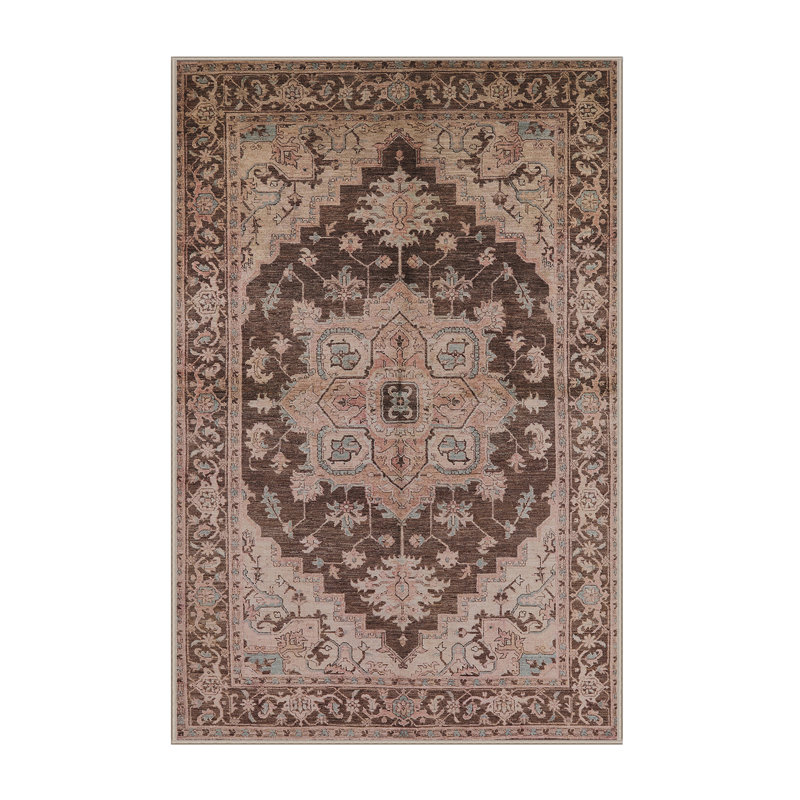 Tapis oriental beige / brun Pavonea, Rectangle 7 pi x 9 pi