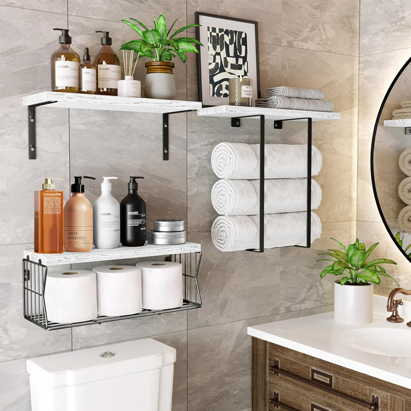 Rangement pour salle de bain Kynlee, Blanc