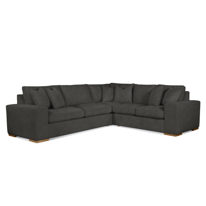 Memphis Sectional, Blue Chenille/Velvet Solid; 0809-63, Right Hand Facing, Honey