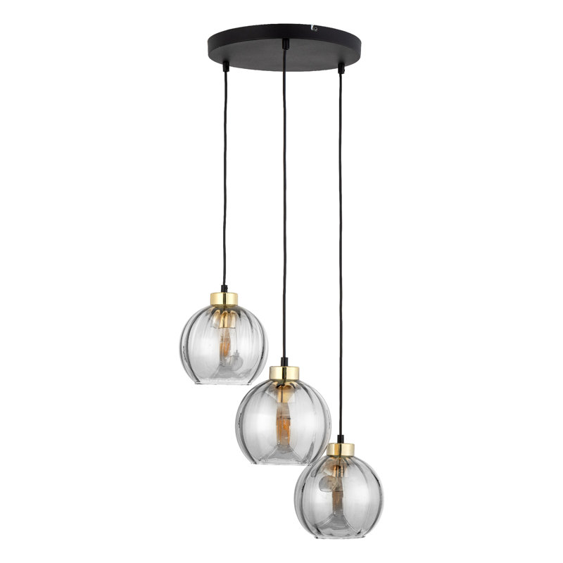 Devi 3 - Light Stainless Steel Cluster Pendant, Transparent