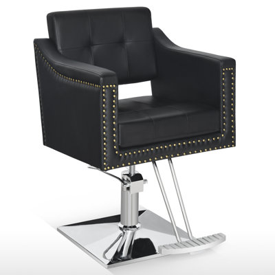 Fauteuil de coiffeur vintage avec garniture cloutée