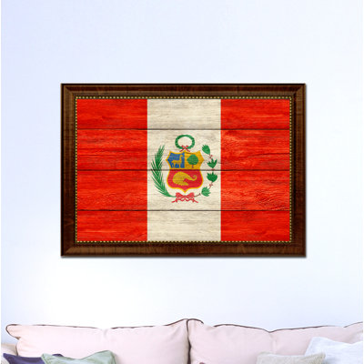 « pérou country flag », peinture sur toile encadrée