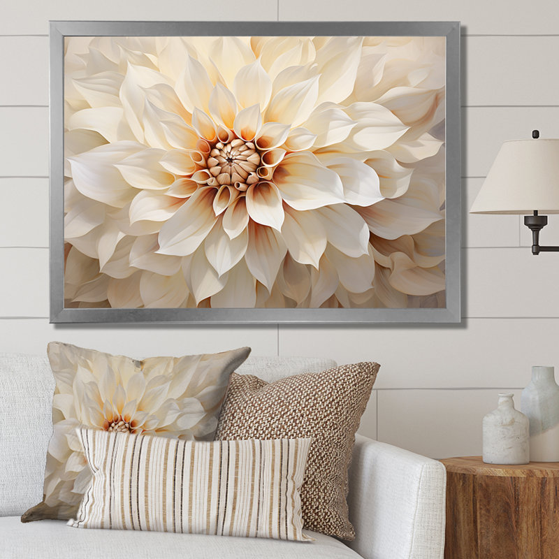 Minimalisme Dahlia I sur impression sur toile, Cadre simple argenté, H 12 po x l 20 po x P 1 po