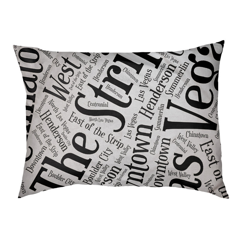 Coussin de chien « districts », Noir, Grand (l 40 po x P 30 po x H 14 po), Las Vegas