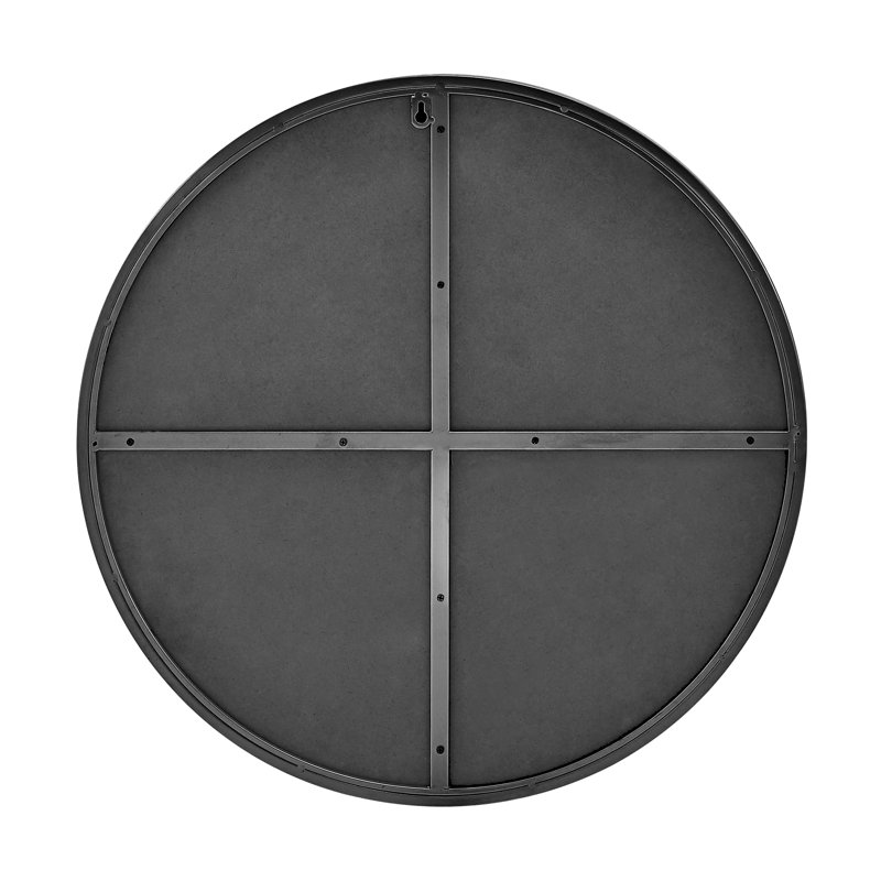 Round Metal Frame Wall Mirror Simple and Elegant Modern Design, Black, 60cm H x 60cm W