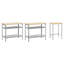 Set Of 3 Grey Steel, Medium Height-Adjustable