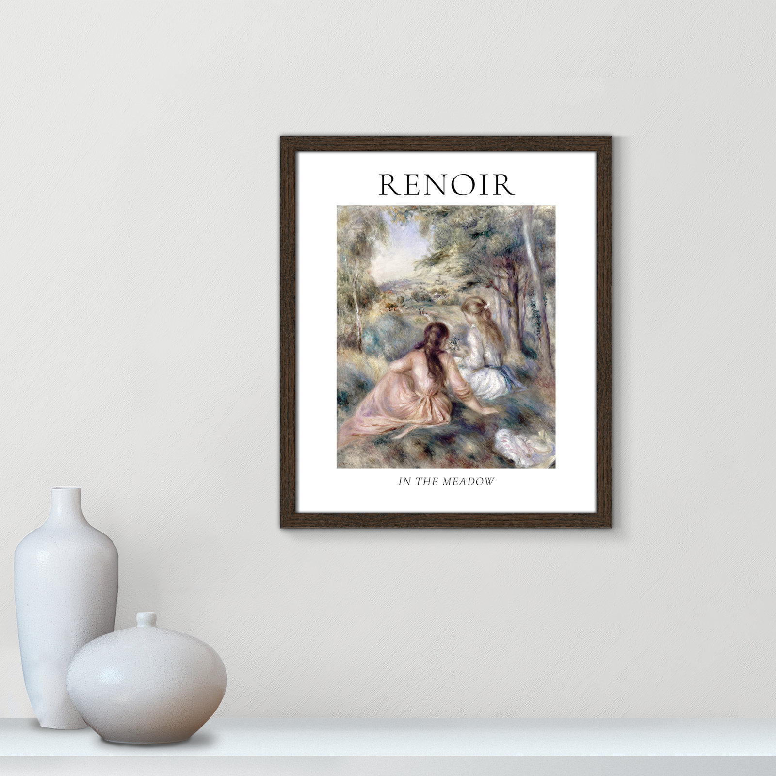 Old Masters Collection "In the Meadow" Print, Walnut Single Picture Frame, No, 19" H x 16" W x 0.75" D