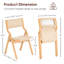 Foldable Wooden Chairs Of 2, Woven Seat And Back, Indoor Stackable For Kitchen Dining, Natural Colour, Blend With Modern Home Decor 2 - Piece Dining Room, Toned Finish, Bohemian Style