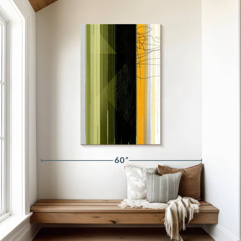 Avery Abstract Green And Yellow, 45" H x 30" W