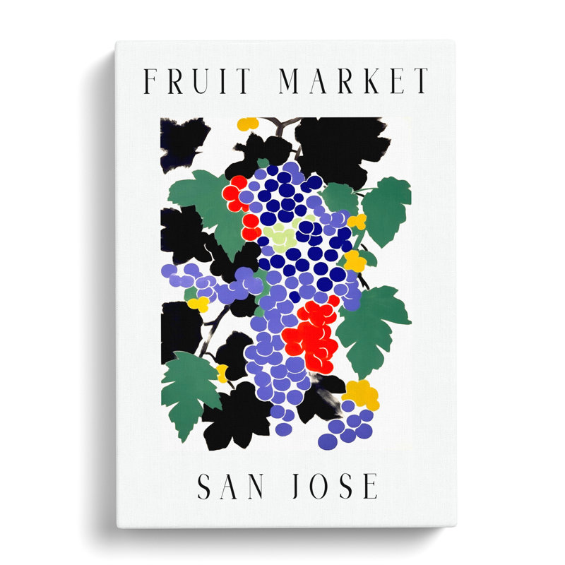 Grapes San Jose Fruit Market - Wrapped Canvas, 76cm H x 50cm W x 3cm D